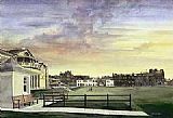 Unknown kenneth reed sunset at saint andrews old course painting